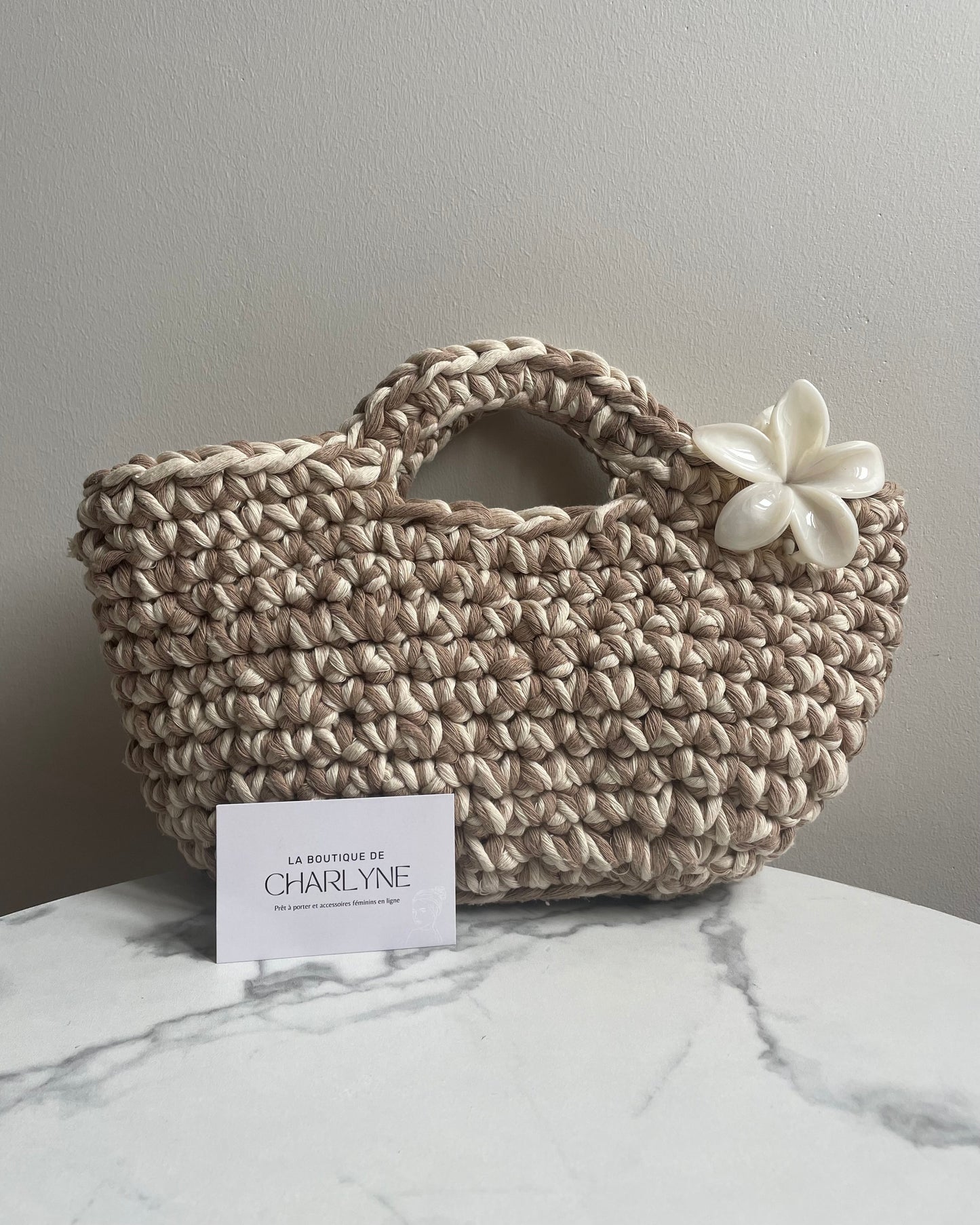 SAC - FIL MACRAMÉ - BEIGE & MARRON La boutique de Charlyne