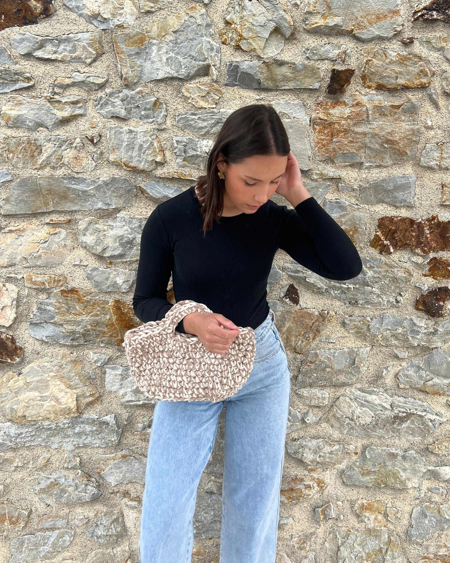 SAC - FIL MACRAMÉ - BEIGE & MARRON La boutique de Charlyne